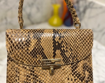 1960s Kelly style Pierre Cardin snakeskin bag