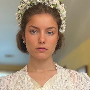 Handmade vintage Lily-of-the-valley headband image 1