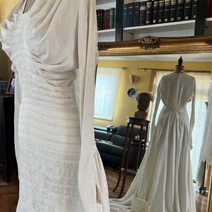 1930er Jahre Hochzeitskleid, Schleier, Kopfschmuck und Erinnerungsstücke