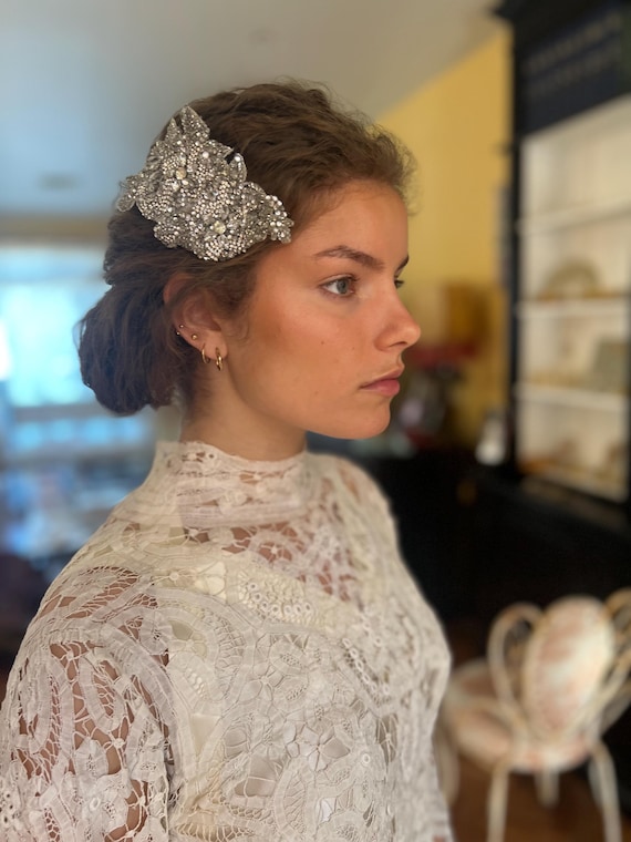 Vintage Rhinestone Encrusted Bridal Headband Vintage Inspired Headband style no. 80107 – Bridal Styles  main image 4