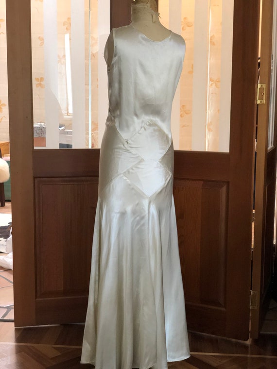 1930s liquid satin bride dress.