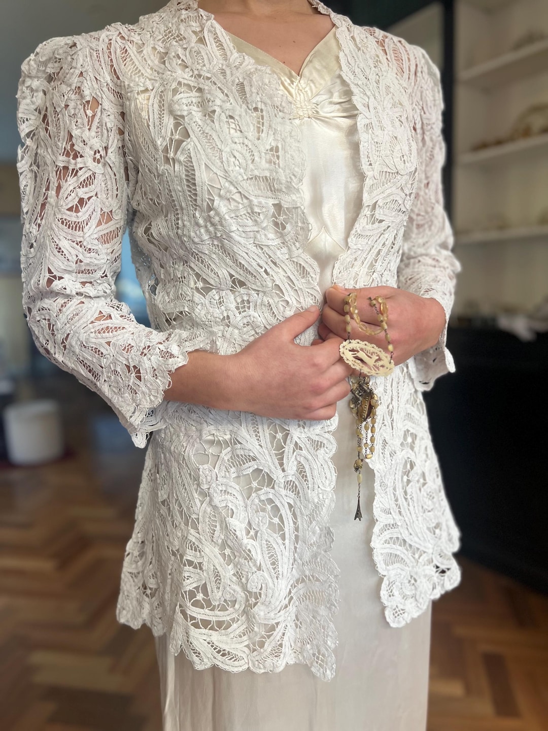 ジャケット・アウター BATTEN LACE LIKE KNIT JACKET NEW BATTEN LACE LIKE KNIT JACKET 27,500yen @amerivintage