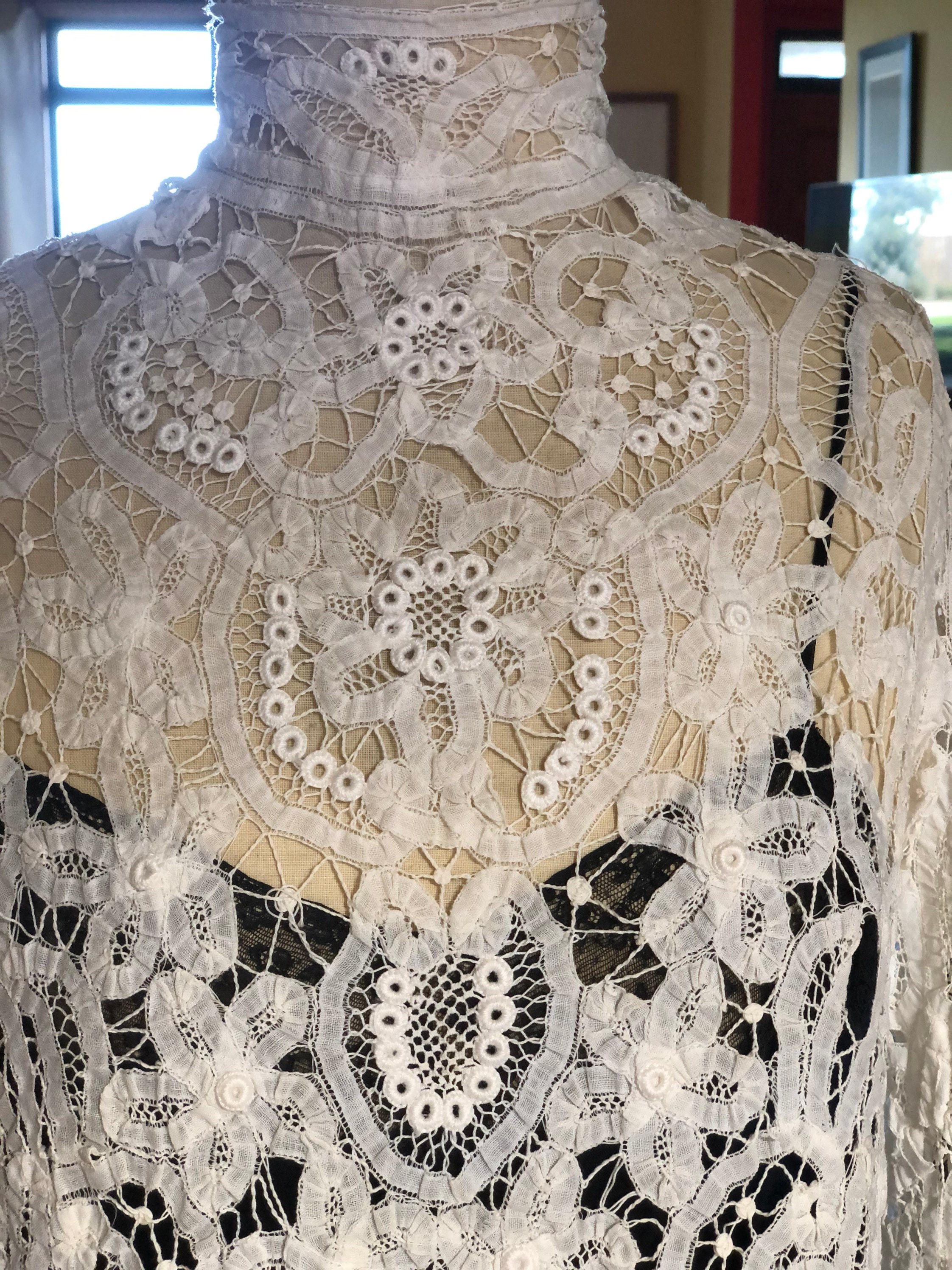 1910s Battenburg Lace and Irish Lace Blouse - Etsy