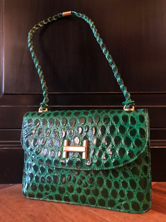 1960s green leather Koret handbag