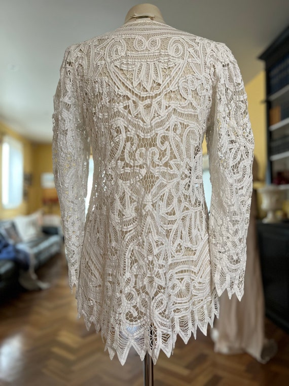 Exceptional Edwardian Battenberg Lace Jacket With Puff Sleeves - Etsy
