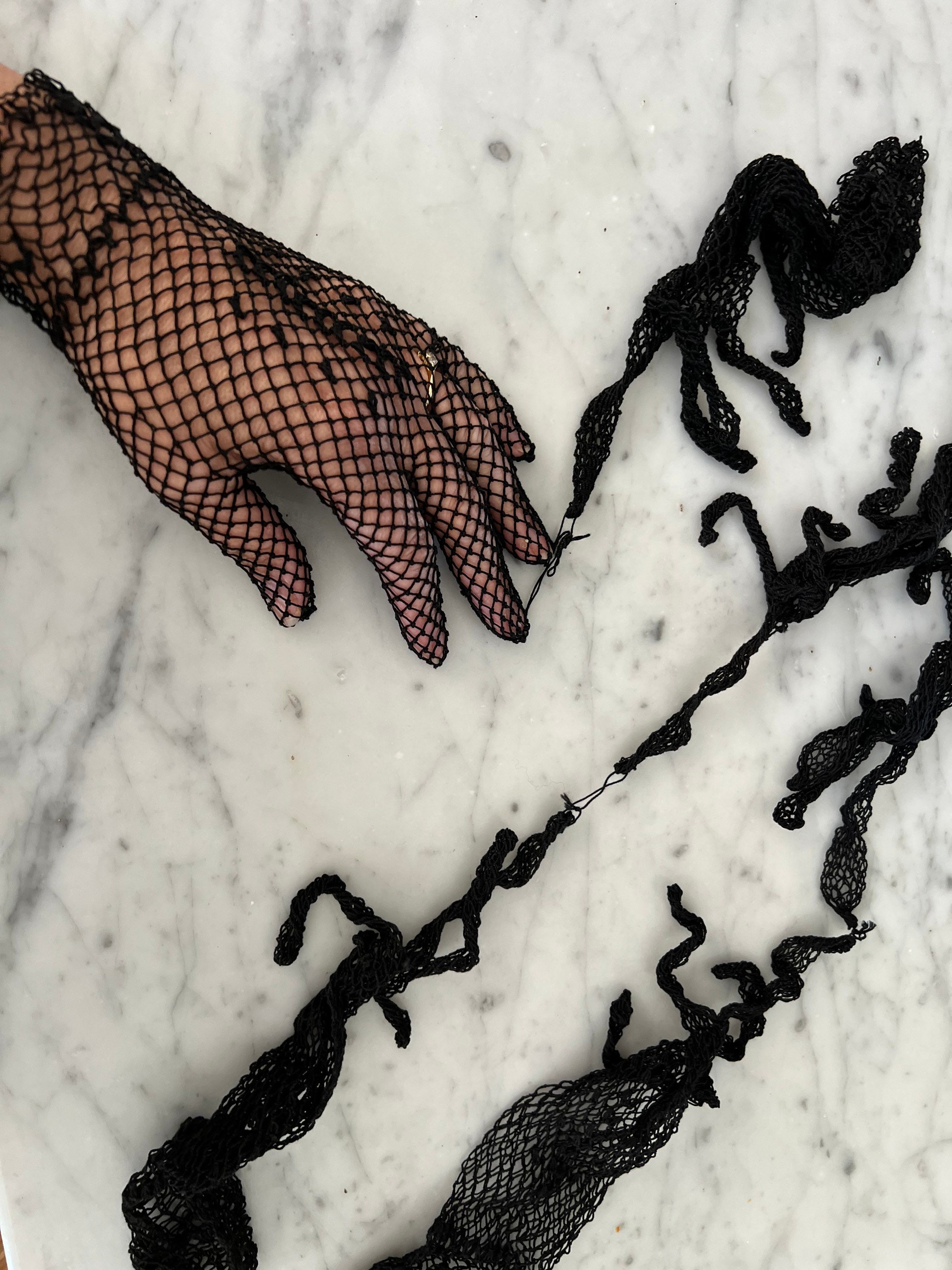 Gants Longs Noirs En Résille Pour Femmes Gants Longs En Résille Avec Strass Noirs étincelants Gants