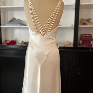 1920s liquid satin bridal slip gown