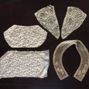 Heavily beaded 1920s 1930s vintage beaded collar and infinished evening purse.