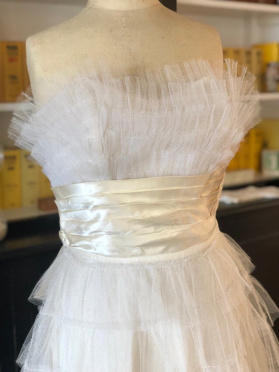 1950s old store stock tulle bride dress - image 10