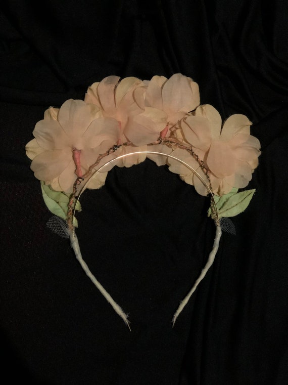 1930s velvet flower headpiece. - image 6