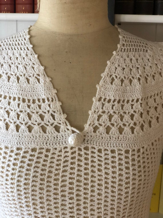 1930s white hand crochet skirt and top - image 9