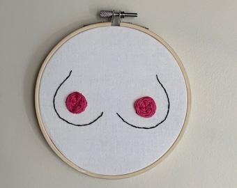 Rose Boobies Embroidered 5" Hoop