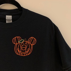 Mickey Mouse Pumpkin Embrodiered T-Shirt