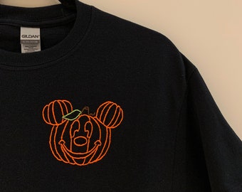 Mickey Mouse Pumpkin Embrodiered T-Shirt