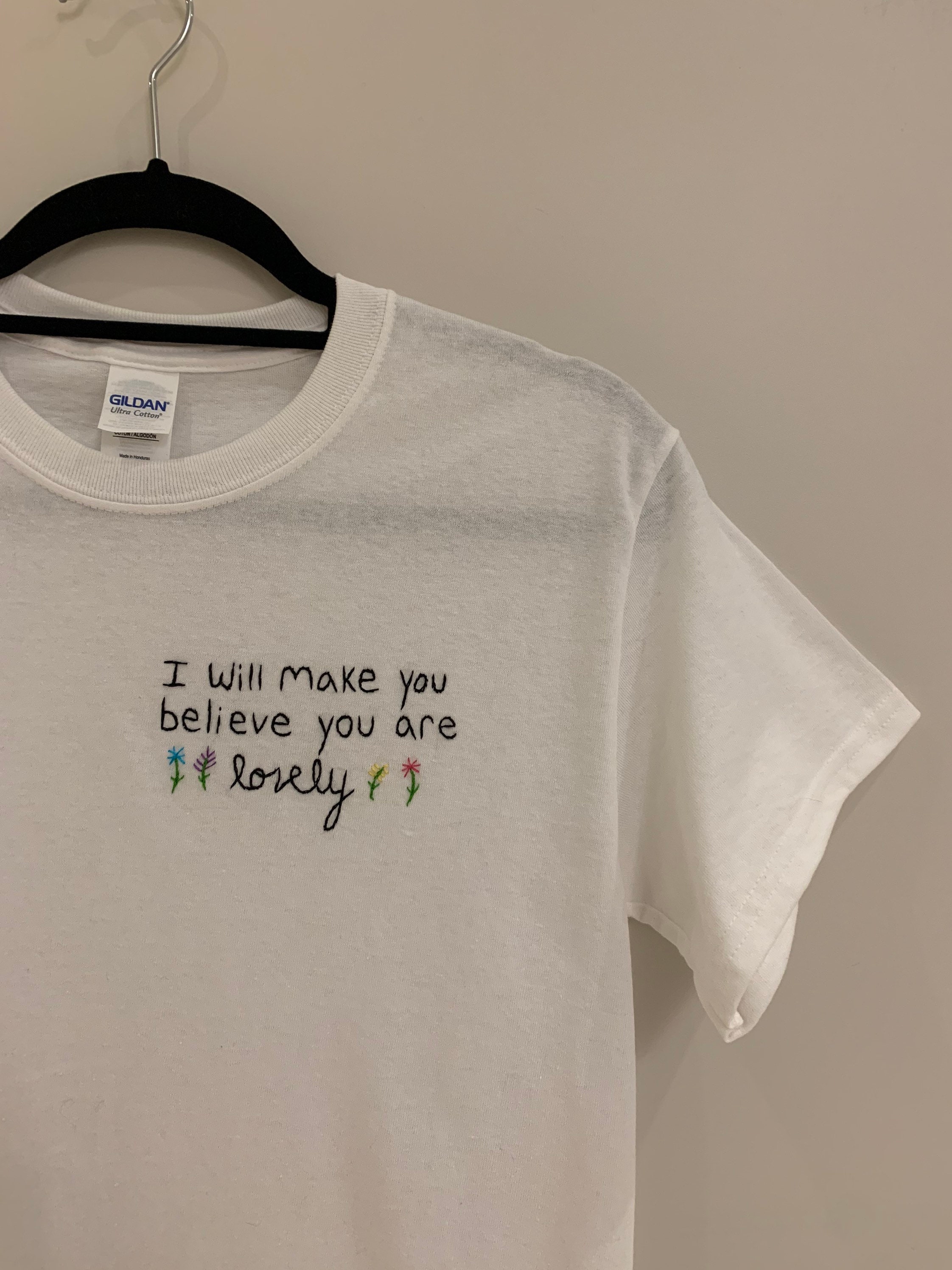 Lovely Embroidered T-shirt - Etsy 