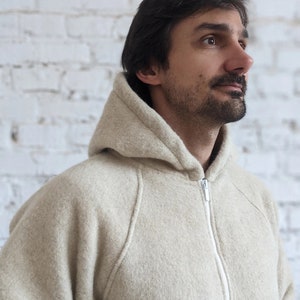 Soft Wool Hoodie, very warm and thick image 6
