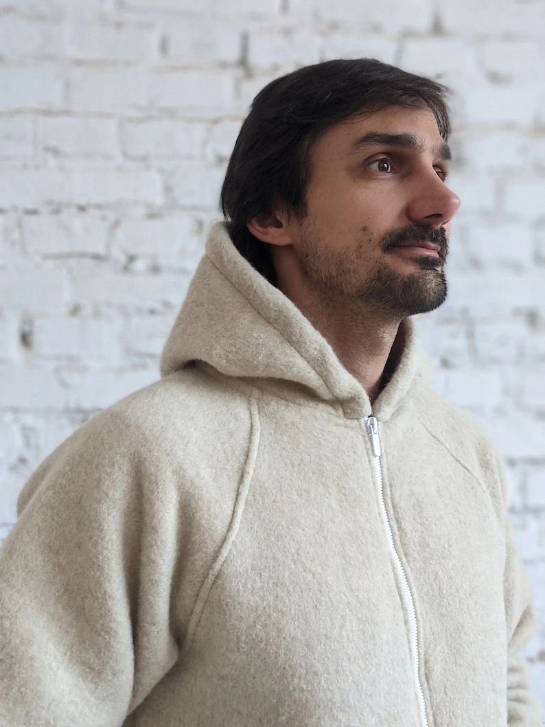 Soft Wool Hoodie, very warm and thick image 6