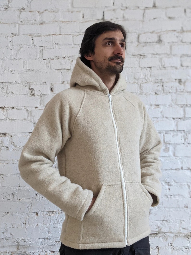 Soft Wool Hoodie, very warm and thick image 5