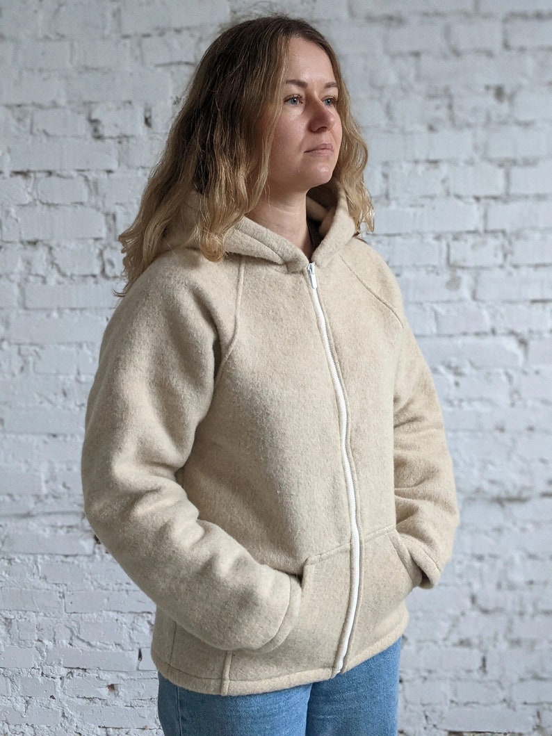 Women Soft Wool Hoodie, very warm and thick image 5