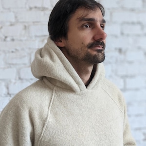 Soft Wool Hoodie, very warm and thick image 2