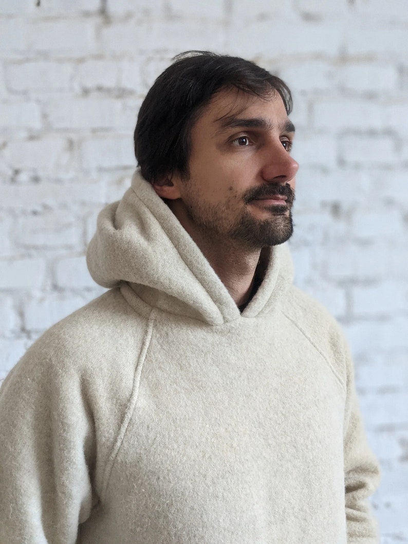 Soft Wool Hoodie, very warm and thick image 2