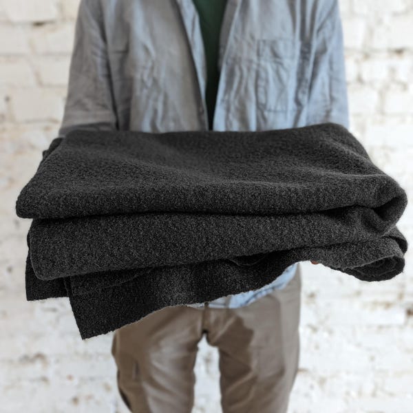 Heavyweight Merino Wool Throw Blanket, Natural Uncoated for Home & Camping