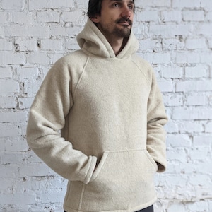 Soft Wool Hoodie, very warm and thick image 1