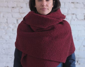 Oversized Natural Merino Wool Winter Blanket Scarf