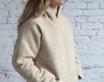 Women Soft Wool Hoodie, very warm and thick