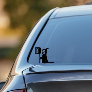 Groom Reaper Car Decal I Sticker for Windows, Laptops, Phone Cases I Funny Grim Reaper for Dog Groomers, Pet Stylists , Funny Dog People