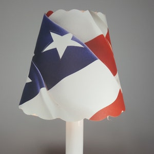 Nova bandeira americana cortada 3x5x4,5, julho, candelabro de material 100% reciclado
