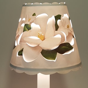 New 3x5x4.5 Cut Magnolia , lampshade  100% recycled material candelabra