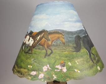 New 5x12x8.5 Cut horse lampshade 100% recycled material