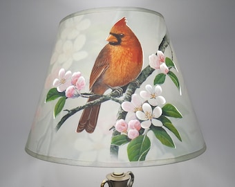 New 9x15x11 Cardinal lampshade  100% recycled material