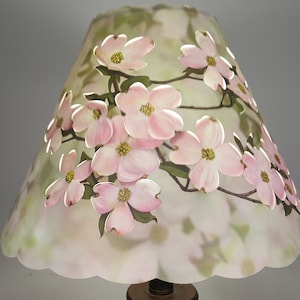 New 5x12x8.5  Cut Pink Dogwood lampshade 100% recycled material