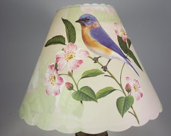 New 5x12x8.5  Cut Bluebird lampshade  100% recycled material