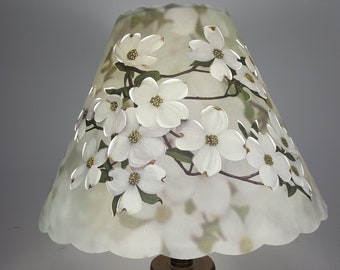 New 5x12x8.5 Cut White Dogwood lampshade  100% recycled material