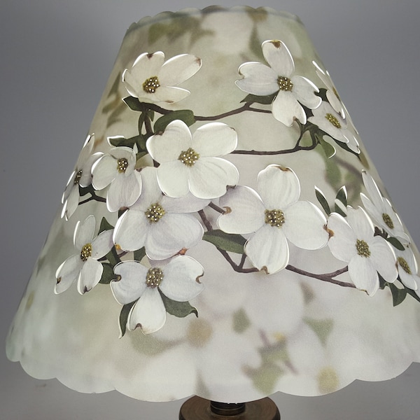 New 5x12x8.5 Cut White Dogwood lampshade  100% recycled material
