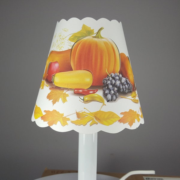 New 3x5x4.5 Cut Thanksgiving, Fall, November lampshade  100% recycled material candelabra
