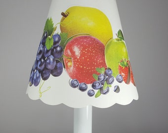 New 3x5x4.5 Cut mixed fruit lampshade  100% recycled material candelabra