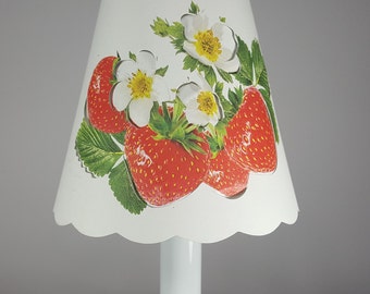 New 3x5x4.5  Cut Strawberry lampshade  100% recycled material candelabra