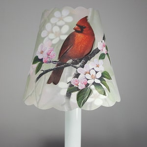 Nueva pantalla de lámpara Cardinal cortada de 3x5x4.5, candelabro de material 100% reciclado