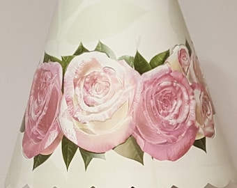 Rose Lampshade 4x8, Clip Top, Scalloped Edge