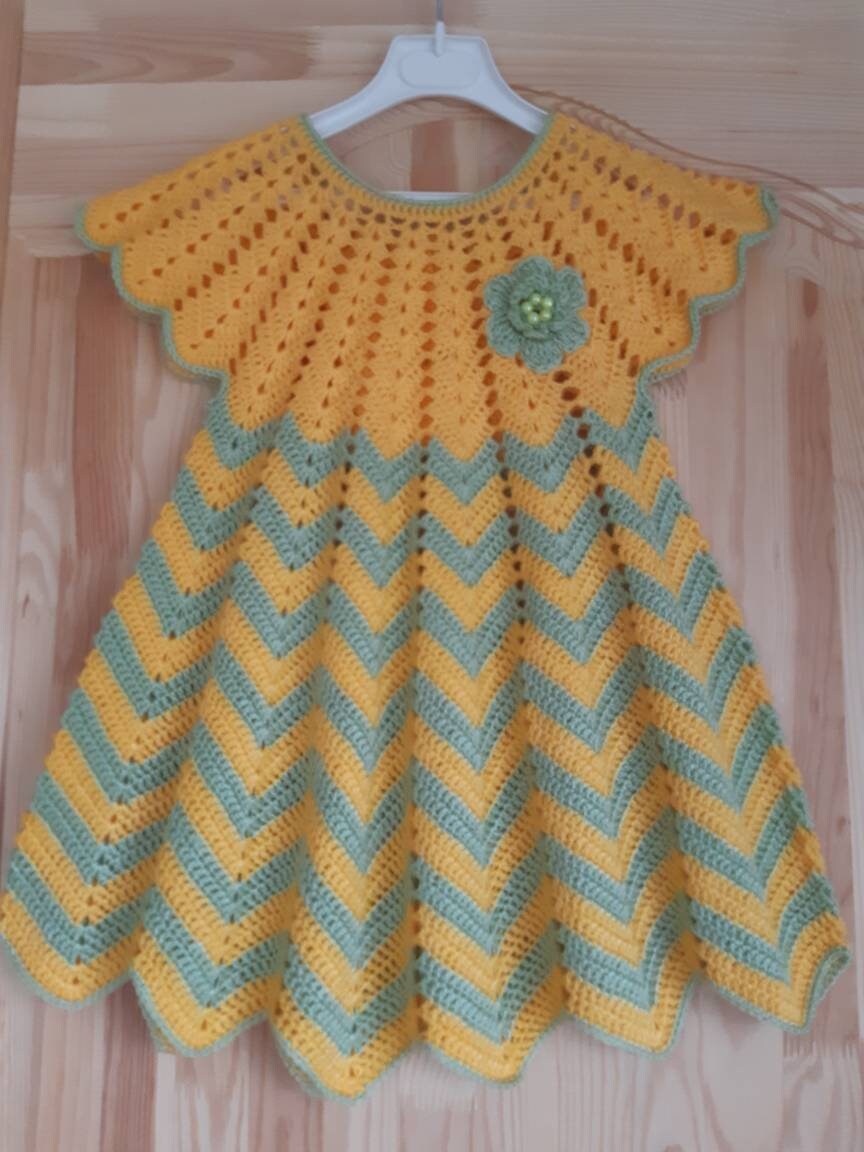 Easter Dress/ Crochet Baby Dress for 34 Year Old Kids/ Etsy