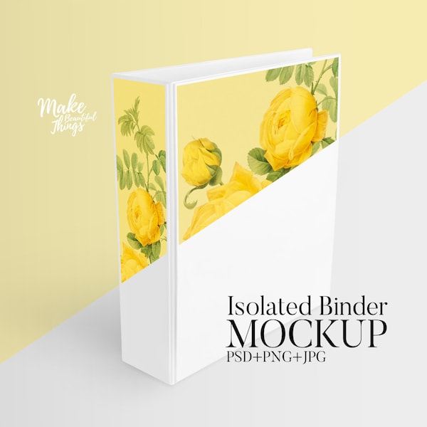 Isolated binder mockup / PNG+JPG+PSD files included