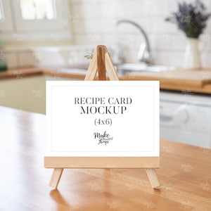 Mockup scheda ricetta / mockup scheda 4x6 / Mockup scheda ricetta cucina / PNG+JPG+PSD / Mockup di download istantaneo