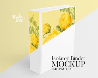 Isolated binder mockup / PNG+JPG+PSD files included