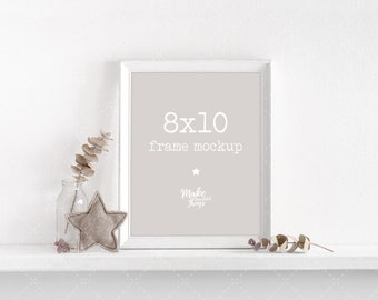 8x10 Portrait nursery white frame mockup