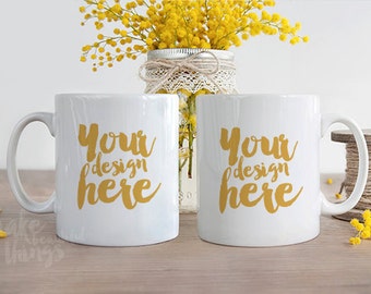 Download Free White mugs mockup / Styled stock photography / Instant download /#0927 PSD Template