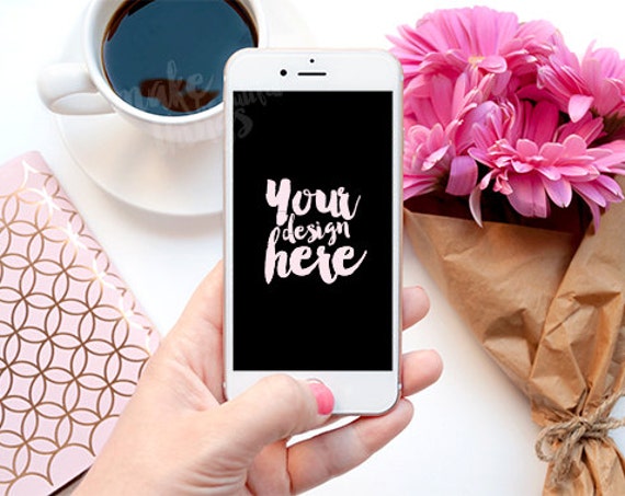Mobile Phone Mockup Styled Stock Photography Instant